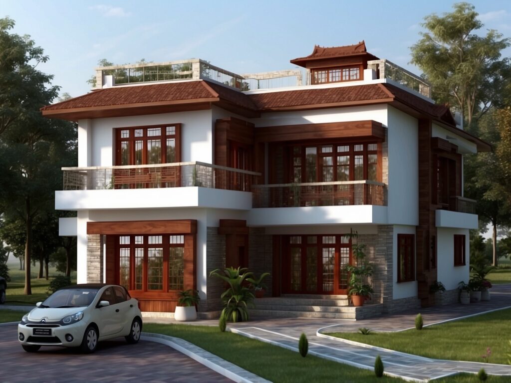 Heritage-inspired residence with traditional Nepali roofline in Machhegaun, Kathmandu