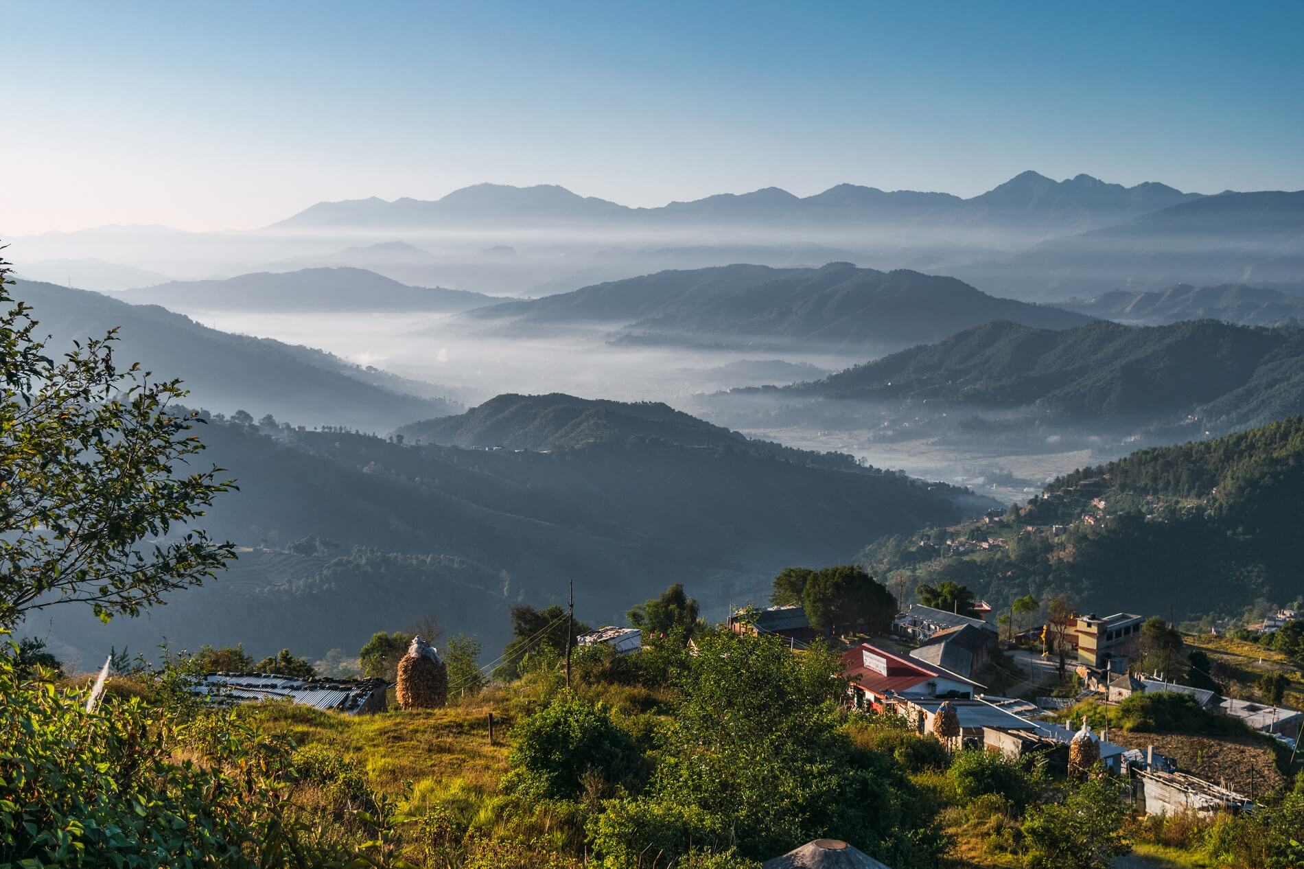 Mist settling over Nepal's hills at dawn, hinting at the landscape's quiet potential